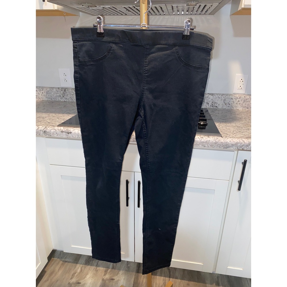 HM Womens Black Skinny Jeggings Pull On High Waist Stretch Pants Size 14